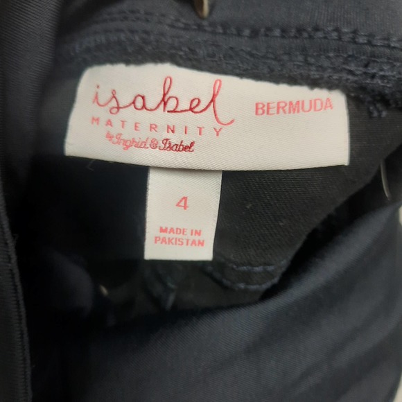 New Old Stock Ingrid & Isabel Bermuda Maternity Black shorts w/ crossover back 4 - Picture 3 of 7